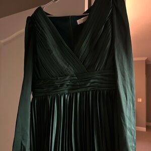 Mac Duggal Deep Green Long Sleeve Dress